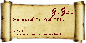 Gerencsér Zsófia névjegykártya
